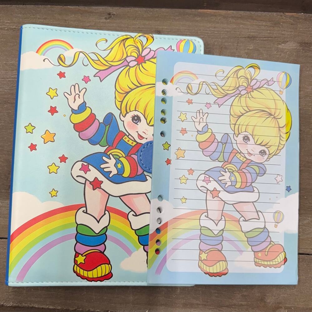 Rainbow Brite Size A5 Binder with Matching Printed Stationery Paper